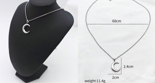 Collana in acciaio inossidabile Nuova moda Ciondolo a catena con luna Collane semplici per accessori per gioielli da donna Regali con ciondoli per feste