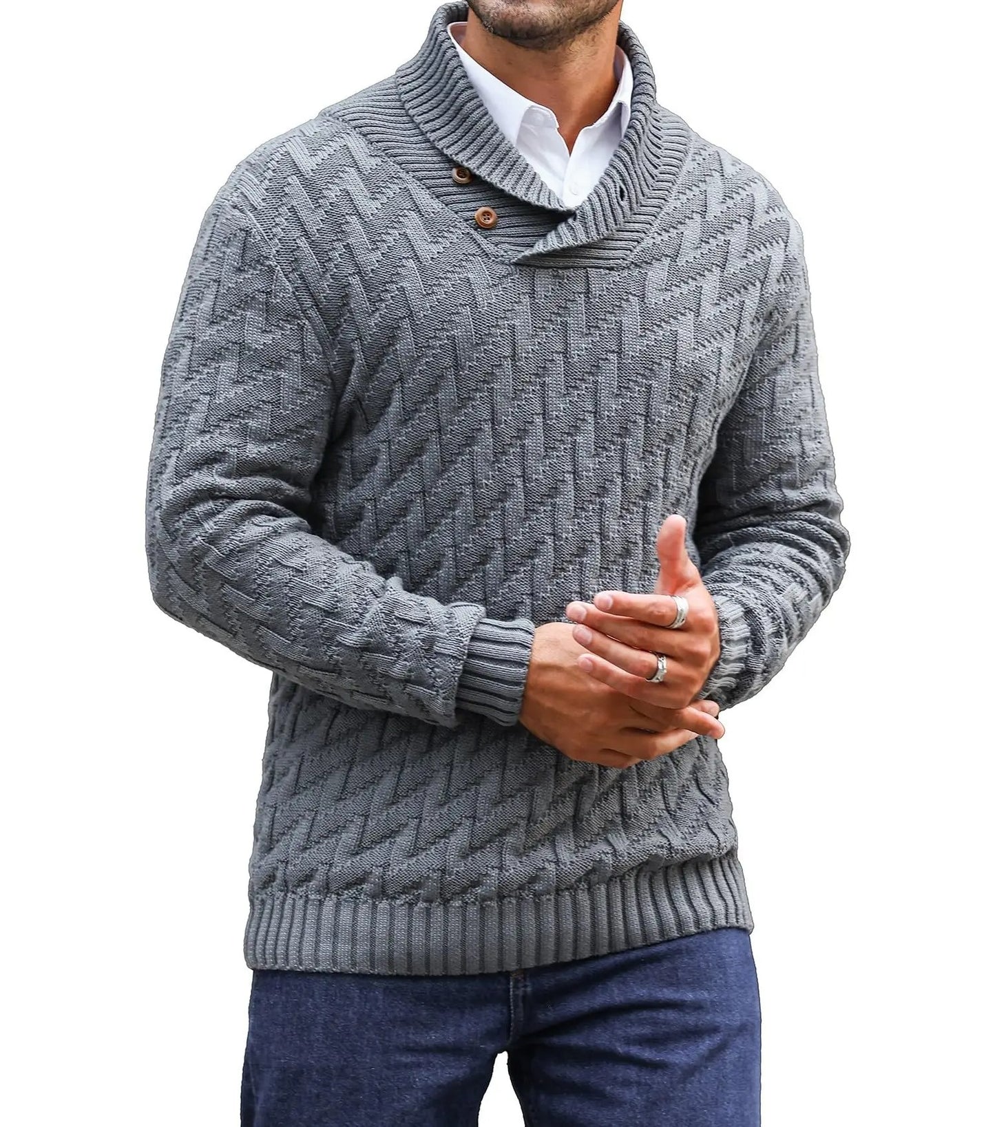 MAGLIONE DA UOMO CON COLLETTO