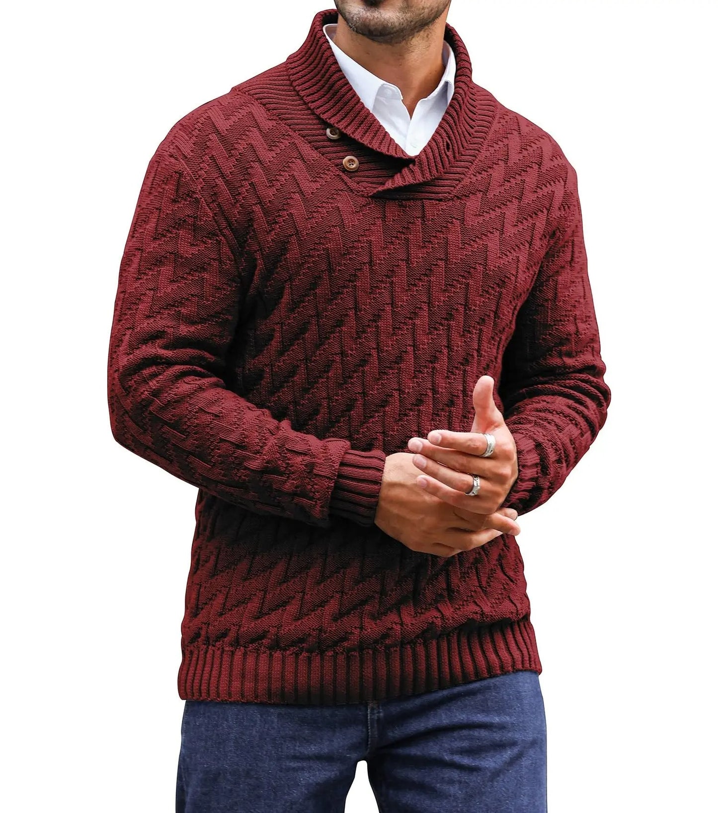 MAGLIONE DA UOMO CON COLLETTO